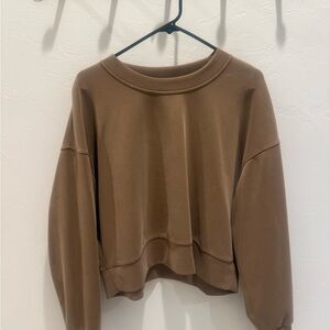 Women’s Lululemon Brown Softstreme Cropped Crew neck Sweatshirt